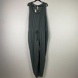 Maurices Jumpsuit Womens 2X Gray Pockets Sleeveless Cross Back Stretch